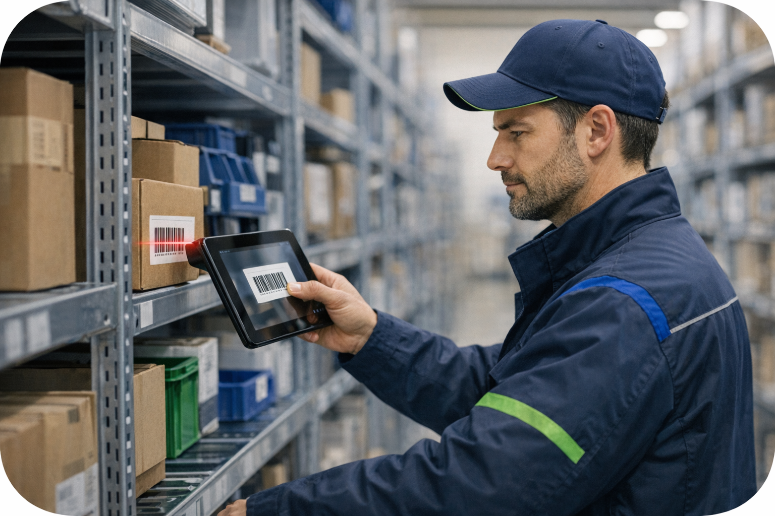 Person Scanning Barcode on Shelf in Store-1